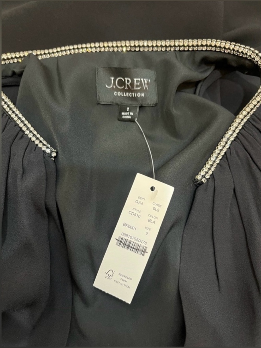 J.Crew Collection Full-length embellished ruched dress in black - Picture 9 of 9